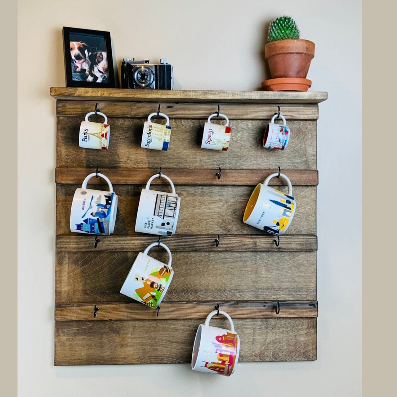 Raft de perete, Hanah Home, Raf284, 55x55x7 cm, Lemn - imagine 4